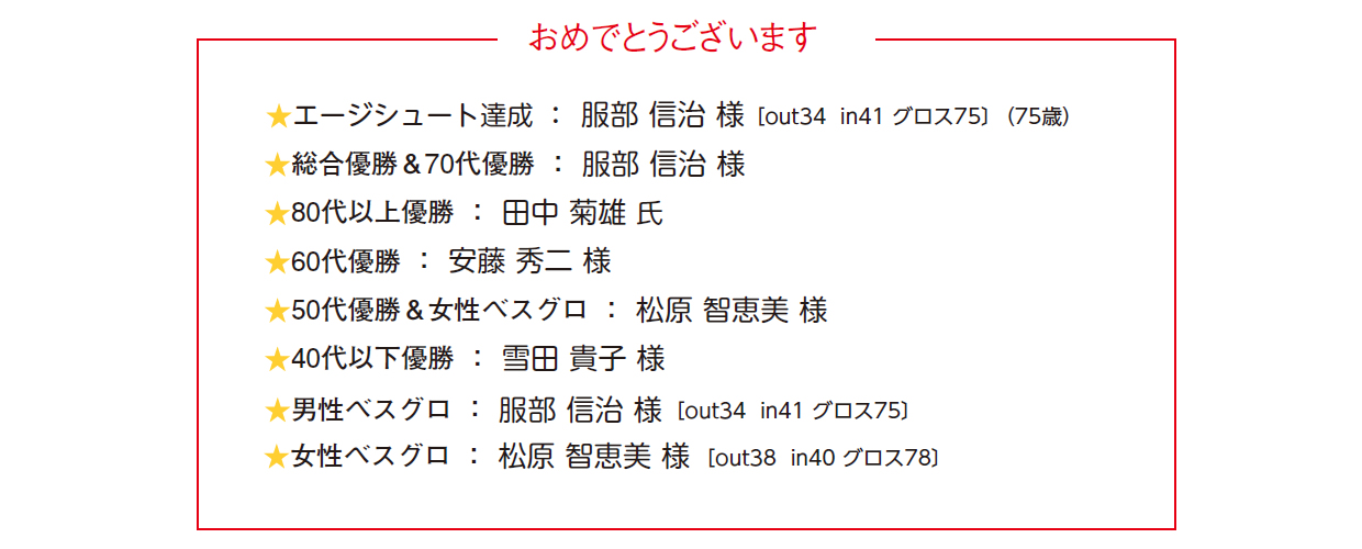 エージシュート達成者が1名 おめでとうございます